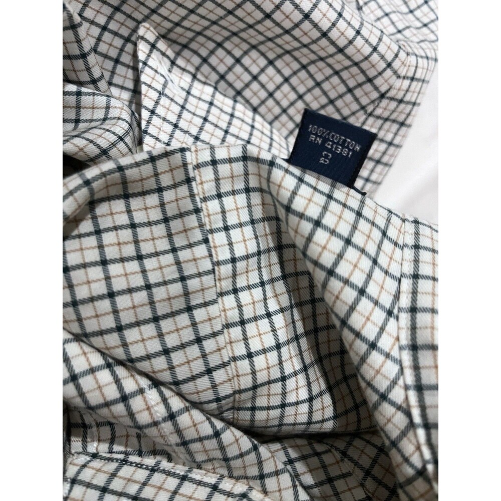 Ralph Lauren Classic Fit White Tan Black Button Up LS Shirt Men's Size Large - Picture 6 of 9